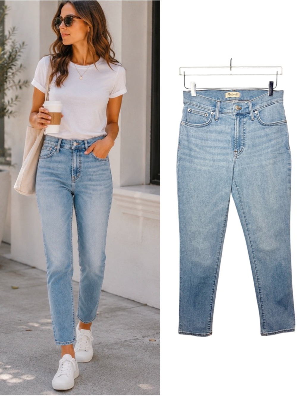 Madewell Perfect Vintage Mid Rise Straight Leg Jeans 28 Light Wash Denim
